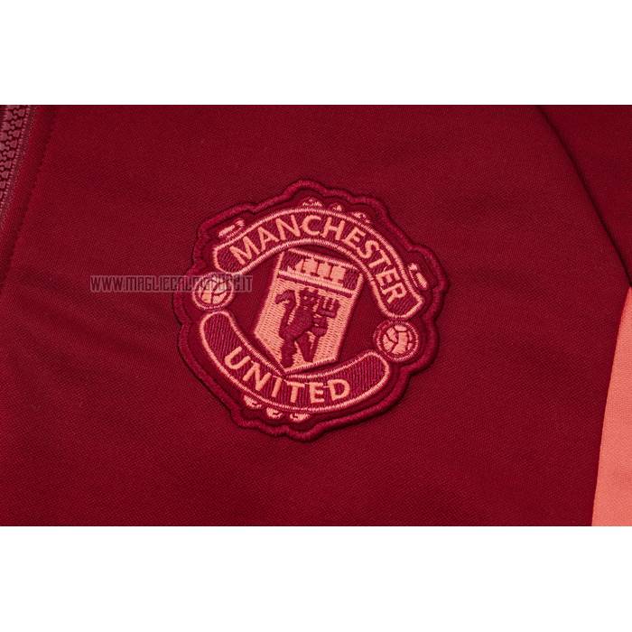 Tuta da Track de Felpa del Manchester United 2023-2024 Rosso Oscuro
